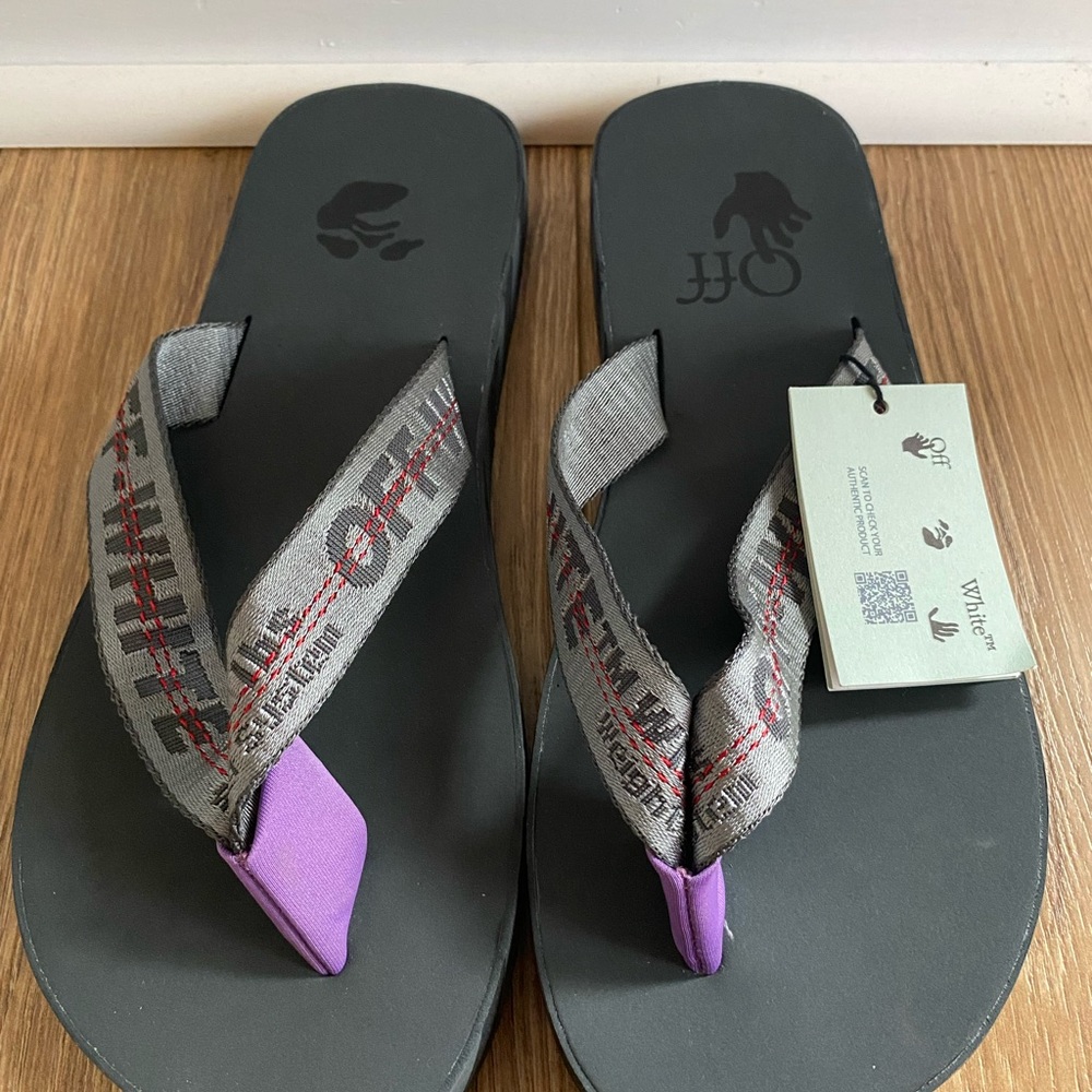 Off-white sandals, size US 13, in the color black